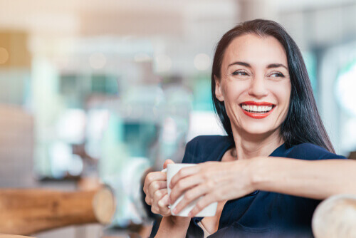 Woman with a coffee mug