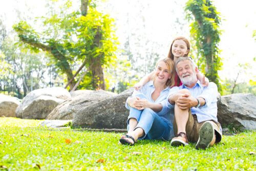 Happy Family Outside