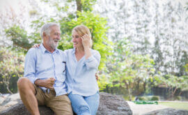 Older couple outside