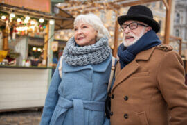 Older couple outside winter