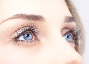 Woman with long beautiful lashes